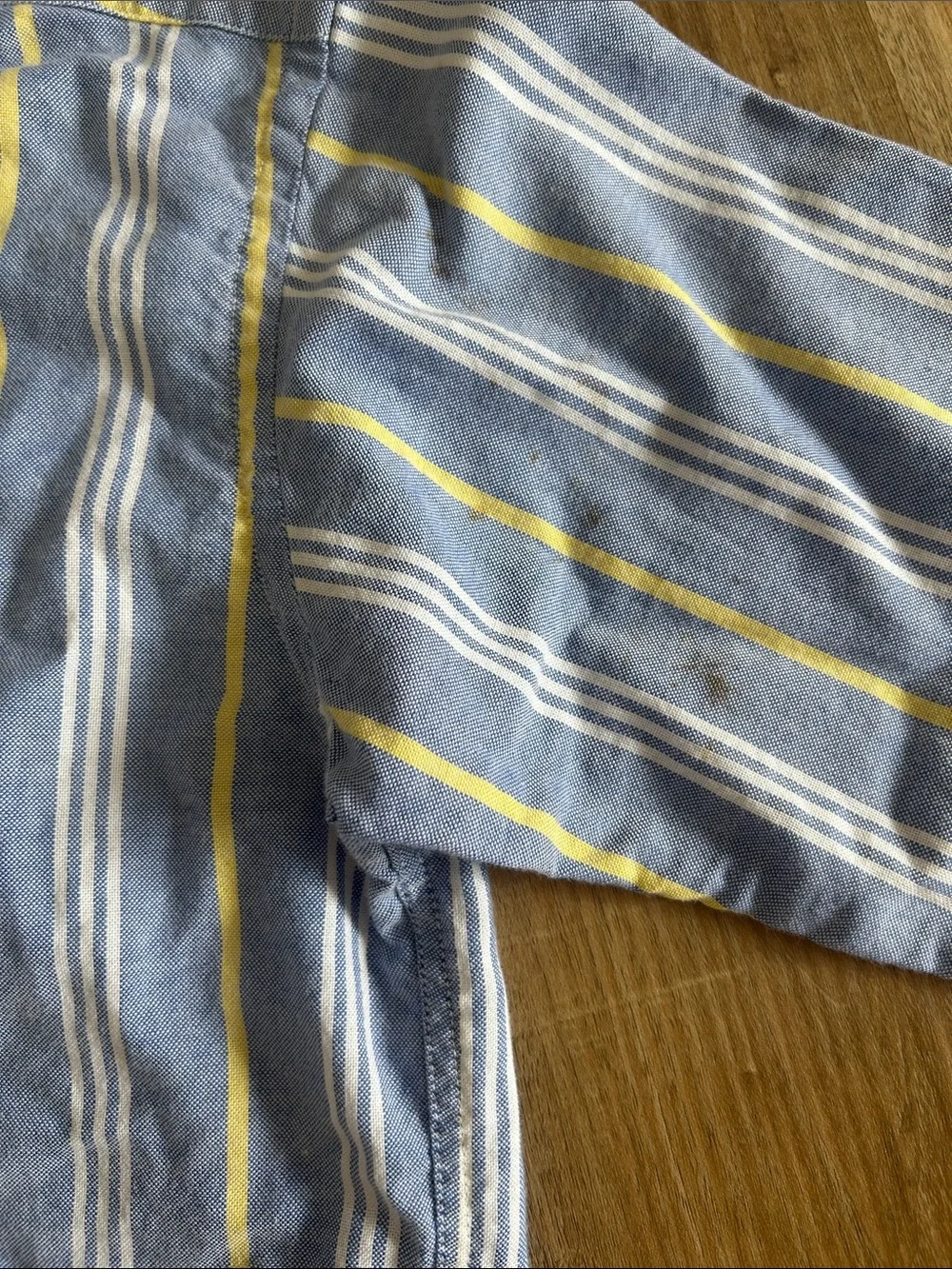 Boys Polo by Ralph Lauren Blue, Yellow & White Striped Button-Down Shirt Size 10